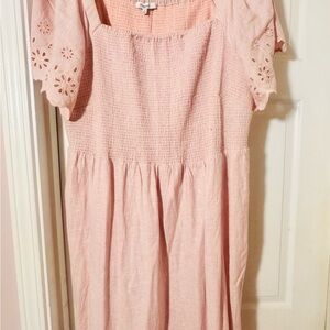 Madewell Blush Dress with Eyelet Detail